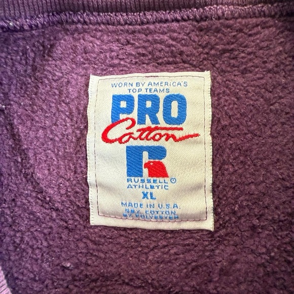 Russell Athletic Men's Crewneck Purple Sweater - Picture 4 of 4